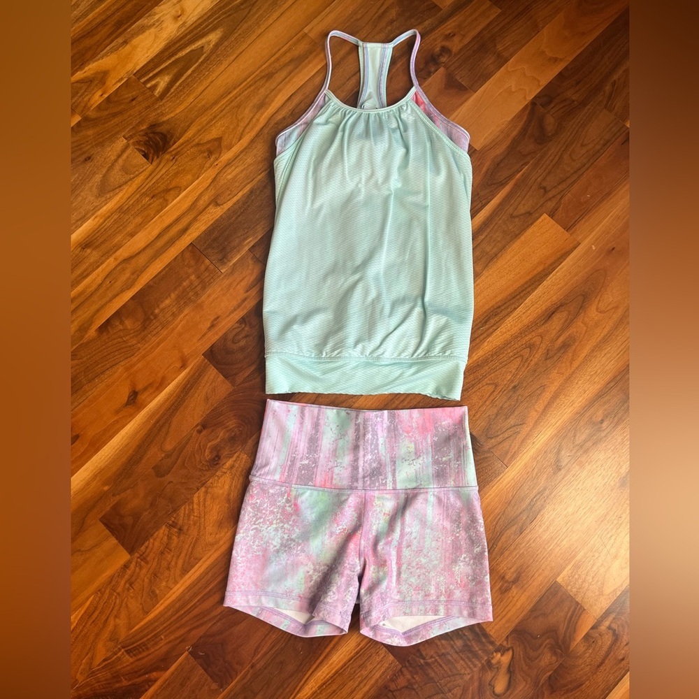 Ivivva tank and biker shorts, ECU